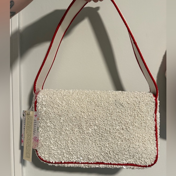 Tomato Embellished Shoulder Bag - Red and White - Picture 2 of 4